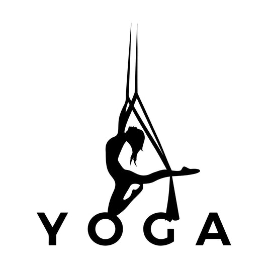Lettering Decals Aerial Yoga Studio Balance Pose Beauty Girl Mediation Room Equipped With Transfer Film Kit