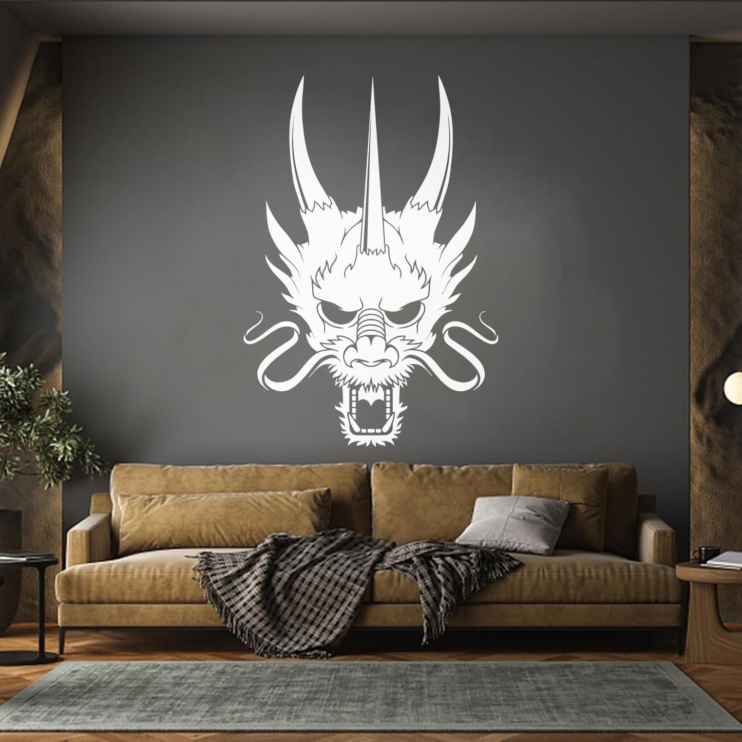 Wall Decals Paster Paper Asian Chinese Dragon Head Multiple Size Options