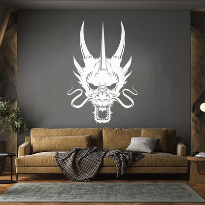 Wall Decals Paster Paper Asian Chinese Dragon Head Multiple Size Options