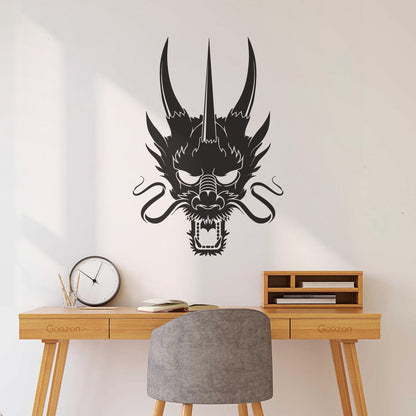 Wall Decals Paster Paper Asian Chinese Dragon Head Multiple Size Options