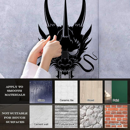 Wall Decals Paster Paper Asian Chinese Dragon Head Multiple Size Options