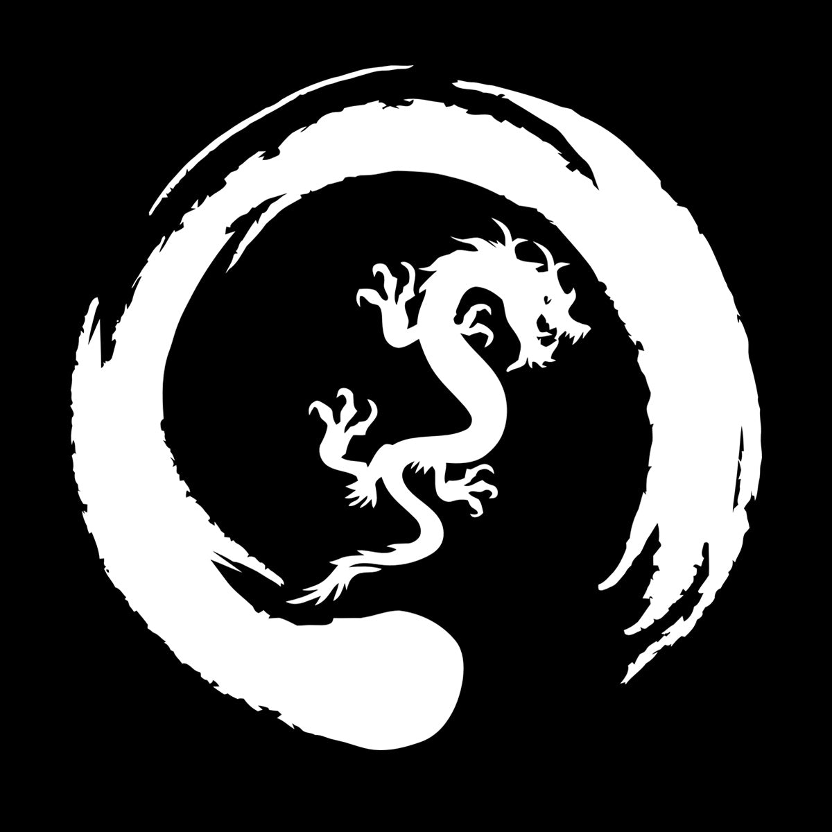 Asian Dragon Circle Enso Buddhism Vinyl Wall Stickers Waterproof