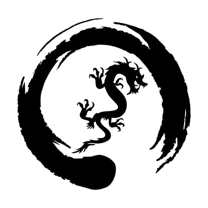 Asian Dragon Circle Enso Buddhism Vinyl Wall Stickers Waterproof
