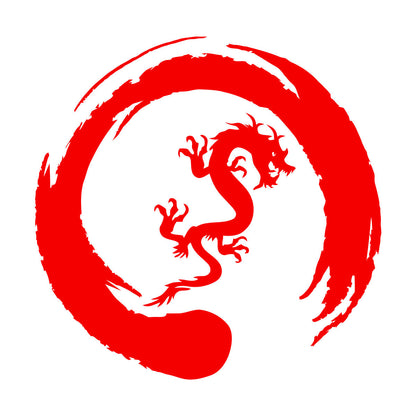 Asian Dragon Circle Enso Buddhism Vinyl Wall Stickers Waterproof