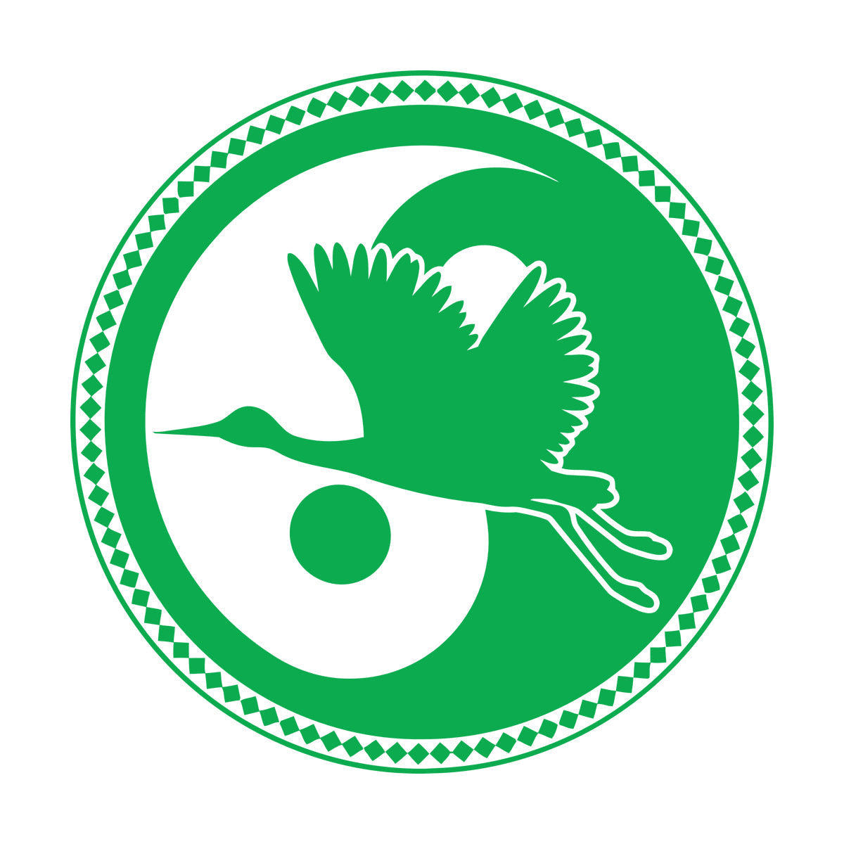 Wall Decals Asian Japanese Bird Crane Yin Yang Symbol Buddhism It Won'T Fall Off