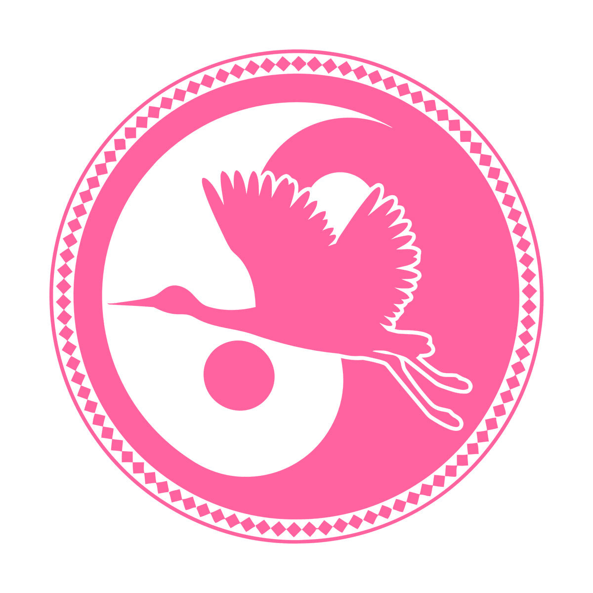 Wall Decals Asian Japanese Bird Crane Yin Yang Symbol Buddhism It Won'T Fall Off