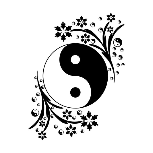 Vinyl Wall Decals Black White Yin Yang Circle Symbol Yoga Studio Personalized Customization