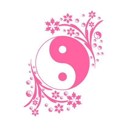 Vinyl Wall Decals Black White Yin Yang Circle Symbol Yoga Studio Personalized Customization