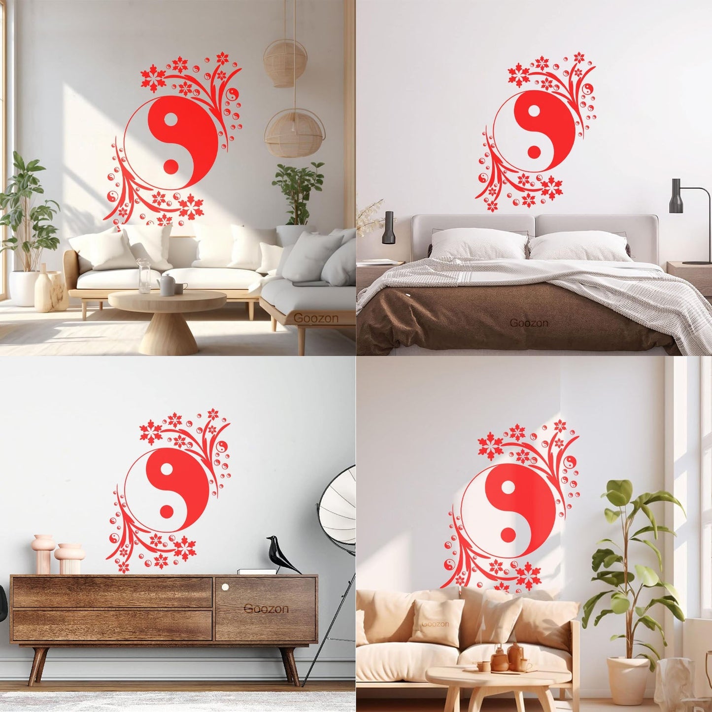 Vinyl Wall Decals Black White Yin Yang Circle Symbol Yoga Studio Personalized Customization