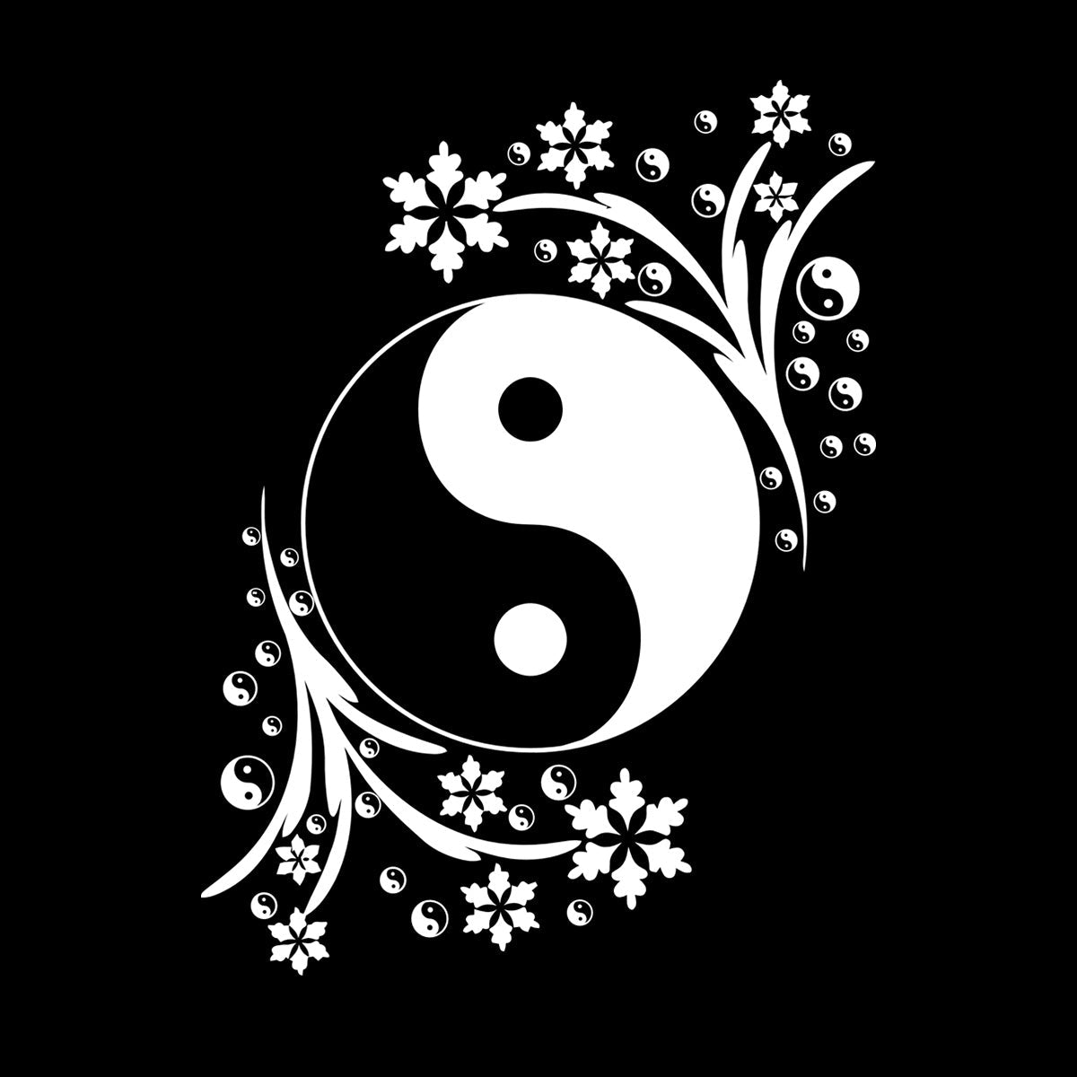 Vinyl Wall Decals Black White Yin Yang Circle Symbol Yoga Studio Personalized Customization