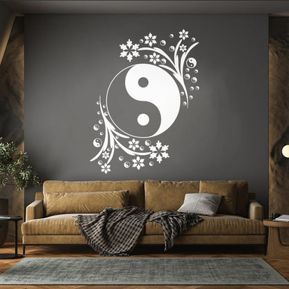 Vinyl Wall Decals Black White Yin Yang Circle Symbol Yoga Studio Personalized Customization