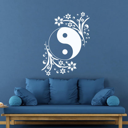 Vinyl Wall Decals Black White Yin Yang Circle Symbol Yoga Studio Personalized Customization
