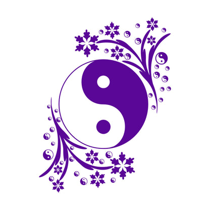Vinyl Wall Decals Black White Yin Yang Circle Symbol Yoga Studio Personalized Customization