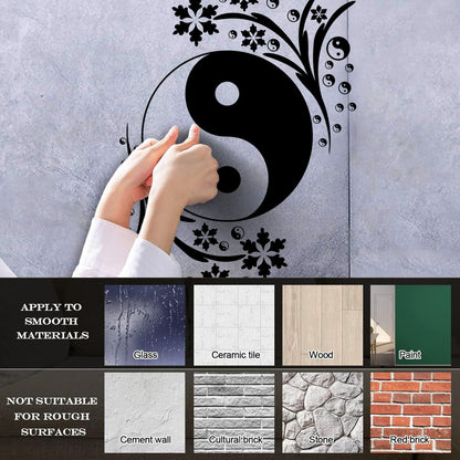 Vinyl Wall Decals Black White Yin Yang Circle Symbol Yoga Studio Personalized Customization