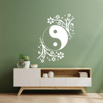 Vinyl Wall Decals Black White Yin Yang Circle Symbol Yoga Studio Personalized Customization