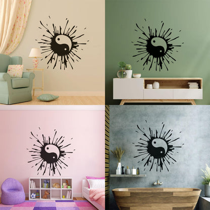 Engraving Decals Blot Yin Yang Symbol Buddhism Asian Style Can Modify And Add Information