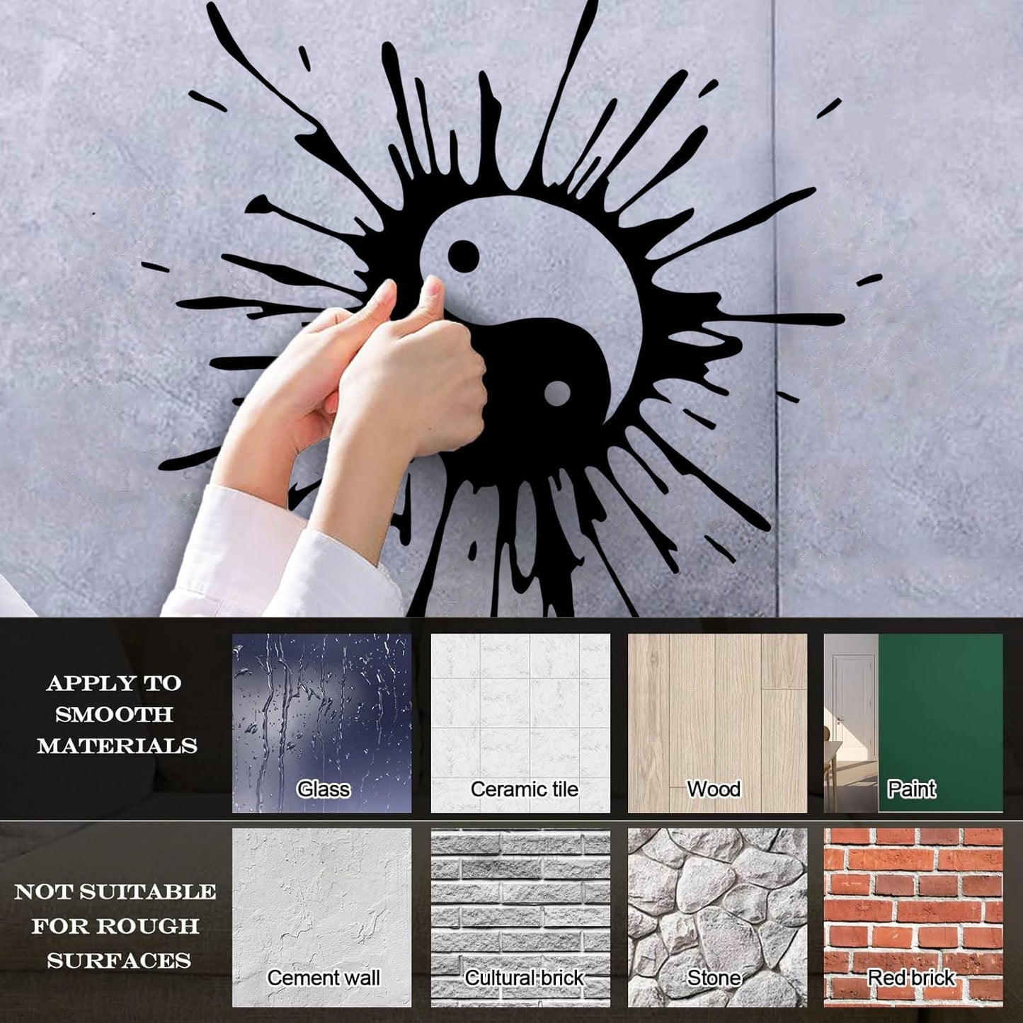 Engraving Decals Blot Yin Yang Symbol Buddhism Asian Style Can Modify And Add Information