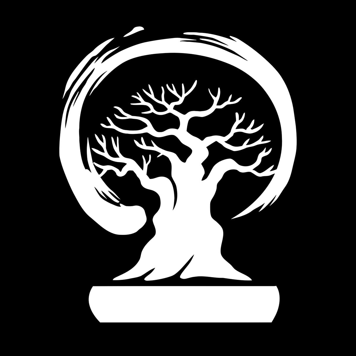 Wall Stickers Paster Paper Bonsai Tree Enso Circle Zen Asian Style Wall Beautification