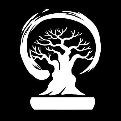 Wall Stickers Paster Paper Bonsai Tree Enso Circle Zen Asian Style Wall Beautification