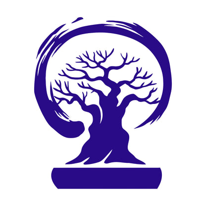 Wall Stickers Paster Paper Bonsai Tree Enso Circle Zen Asian Style Wall Beautification