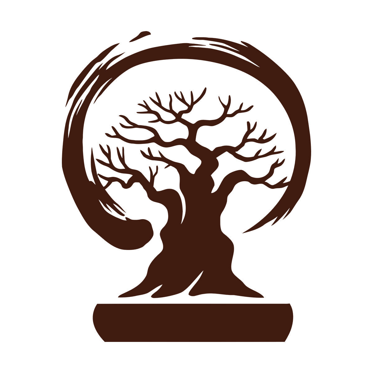 Wall Stickers Paster Paper Bonsai Tree Enso Circle Zen Asian Style Wall Beautification