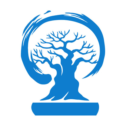 Wall Stickers Paster Paper Bonsai Tree Enso Circle Zen Asian Style Wall Beautification