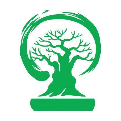 Wall Stickers Paster Paper Bonsai Tree Enso Circle Zen Asian Style Wall Beautification