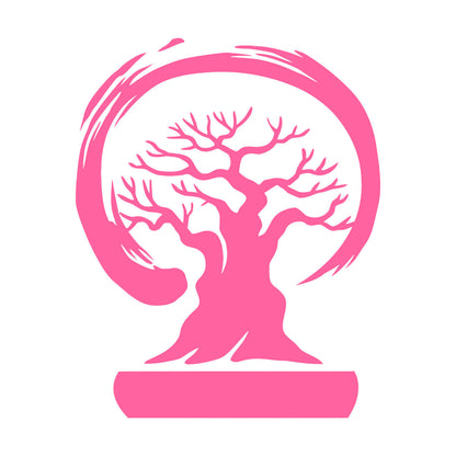 Wall Stickers Paster Paper Bonsai Tree Enso Circle Zen Asian Style Wall Beautification