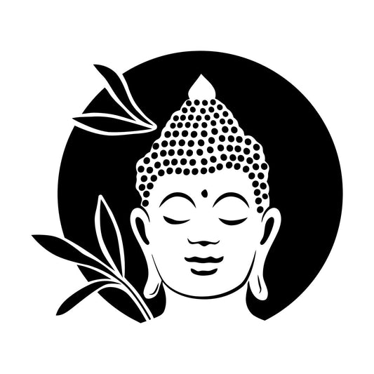 Wall Decals Paster Paper Buddha Face Head Buddhism Yoga Studio Equipped With Transfer Film Kit