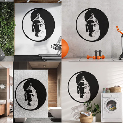 Wall Decals Paster Paper Buddha Meditation Yin Yang Zen Buddhism Tao Self Adhesive