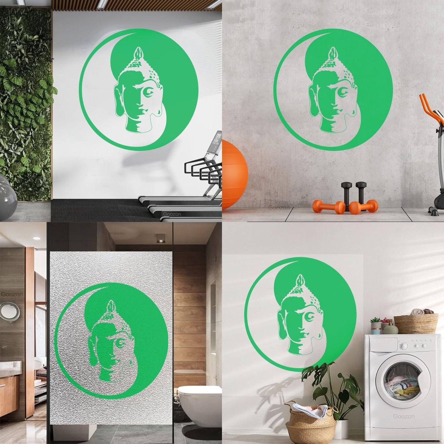 Wall Decals Paster Paper Buddha Meditation Yin Yang Zen Buddhism Tao Self Adhesive