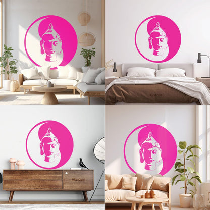 Wall Decals Paster Paper Buddha Meditation Yin Yang Zen Buddhism Tao Self Adhesive