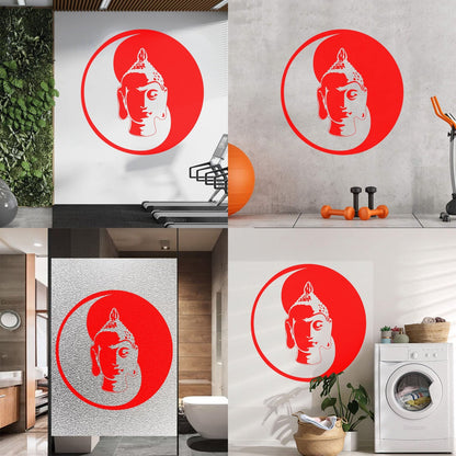 Wall Decals Paster Paper Buddha Meditation Yin Yang Zen Buddhism Tao Self Adhesive