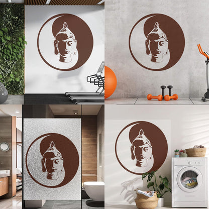 Wall Decals Paster Paper Buddha Meditation Yin Yang Zen Buddhism Tao Self Adhesive
