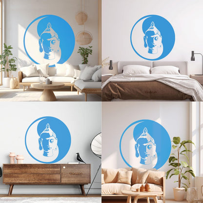 Wall Decals Paster Paper Buddha Meditation Yin Yang Zen Buddhism Tao Self Adhesive