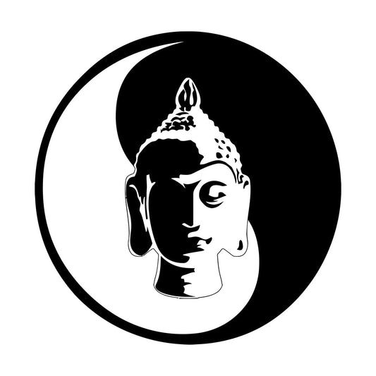 Wall Decals Paster Paper Buddha Meditation Yin Yang Zen Buddhism Tao Self Adhesive