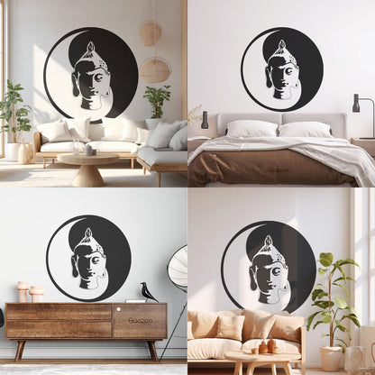 Wall Decals Paster Paper Buddha Meditation Yin Yang Zen Buddhism Tao Self Adhesive