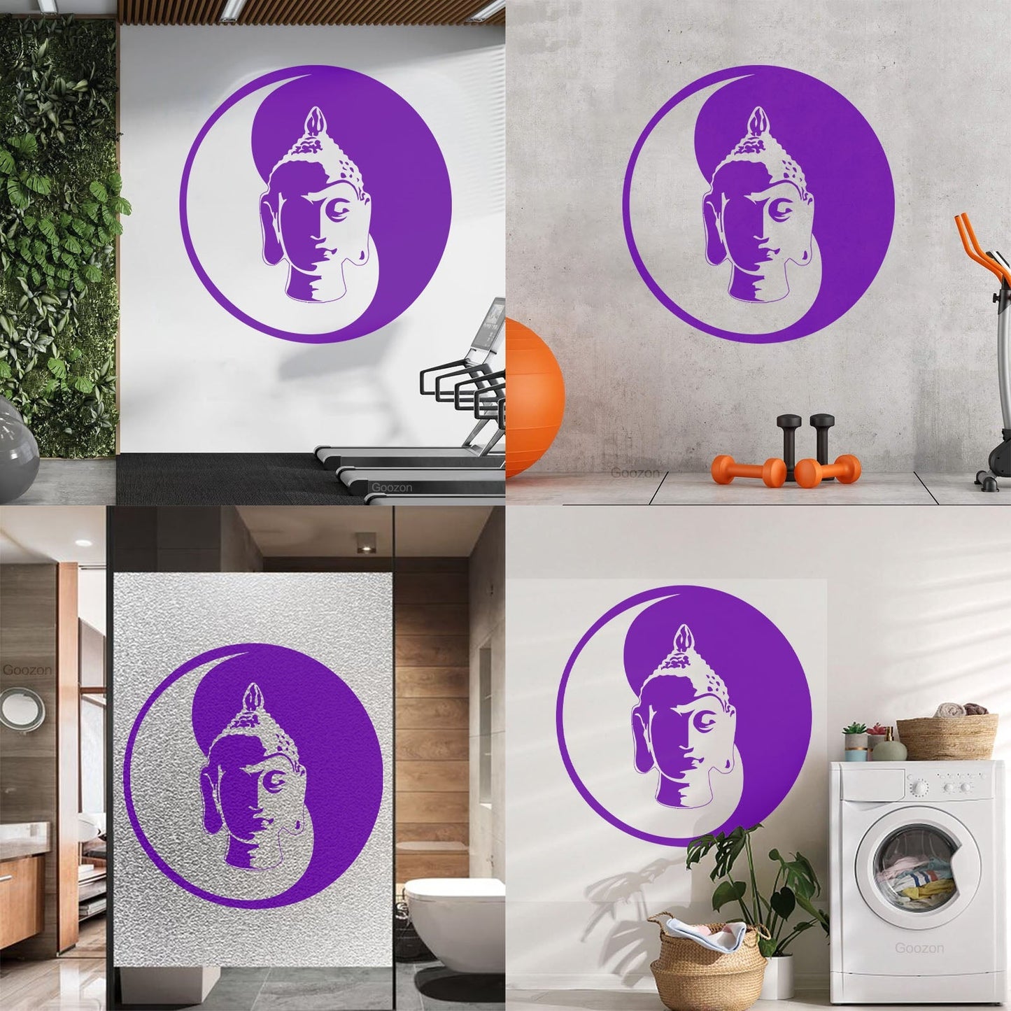 Wall Decals Paster Paper Buddha Meditation Yin Yang Zen Buddhism Tao Self Adhesive
