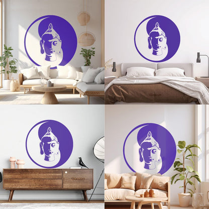 Wall Decals Paster Paper Buddha Meditation Yin Yang Zen Buddhism Tao Self Adhesive