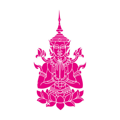 Cambodia Asian Style Hinduism God Lotus Mural And Wall Vinyl Decal Removable Without Leaving Glue