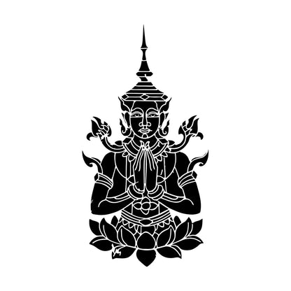 Cambodia Asian Style Hinduism God Lotus Mural And Wall Vinyl Decal Removable Without Leaving Glue