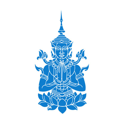 Cambodia Asian Style Hinduism God Lotus Mural And Wall Vinyl Decal Removable Without Leaving Glue