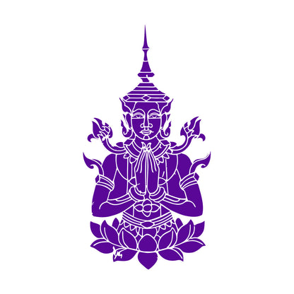 Cambodia Asian Style Hinduism God Lotus Mural And Wall Vinyl Decal Removable Without Leaving Glue