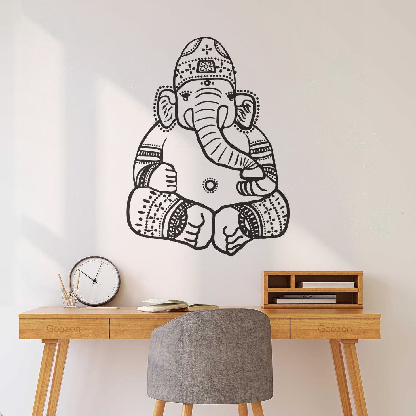 Wall Vinyl Sticker Decor Cartoon Ganesha God Elephant Hinduism India Kids Do Not Damage The Wall Surface