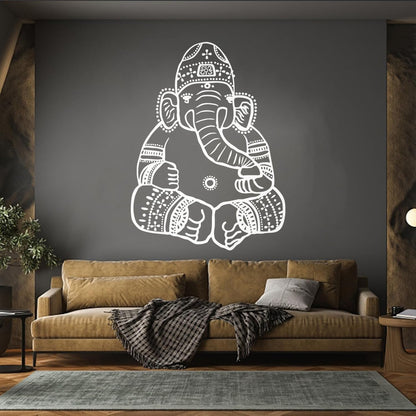 Wall Vinyl Sticker Decor Cartoon Ganesha God Elephant Hinduism India Kids Do Not Damage The Wall Surface