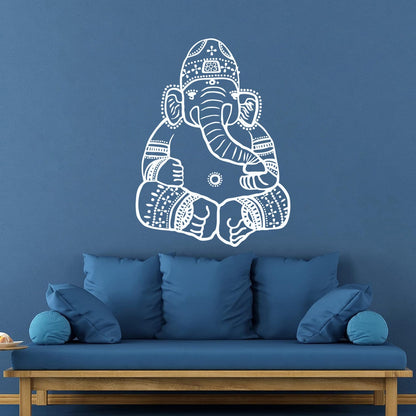 Wall Vinyl Sticker Decor Cartoon Ganesha God Elephant Hinduism India Kids Do Not Damage The Wall Surface