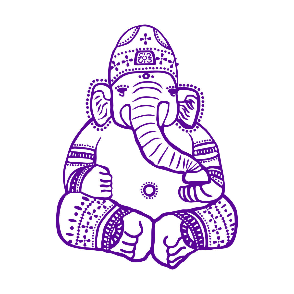 Wall Vinyl Sticker Decor Cartoon Ganesha God Elephant Hinduism India Kids Do Not Damage The Wall Surface