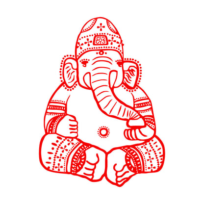 Wall Vinyl Sticker Decor Cartoon Ganesha God Elephant Hinduism India Kids Do Not Damage The Wall Surface