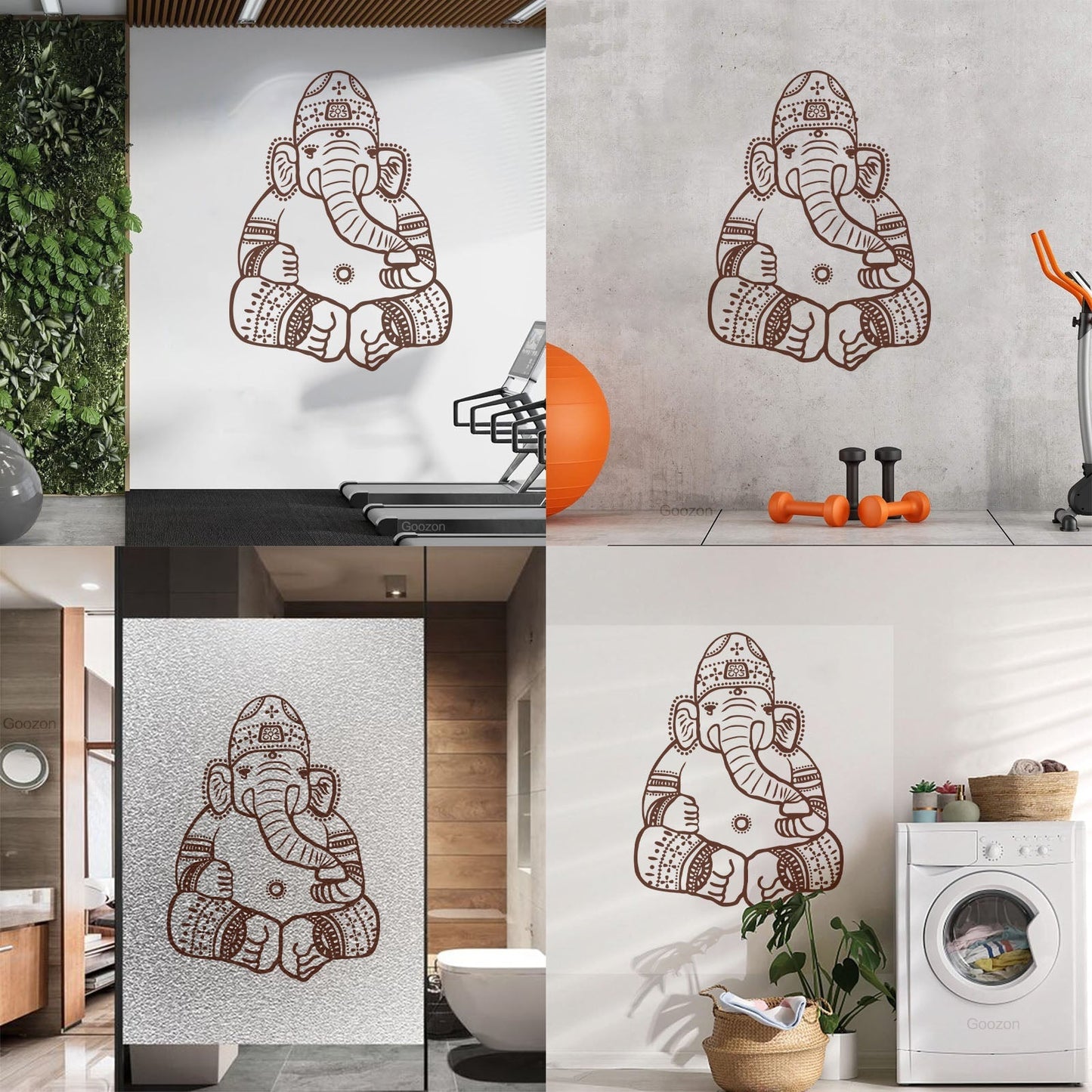 Wall Vinyl Sticker Decor Cartoon Ganesha God Elephant Hinduism India Kids Do Not Damage The Wall Surface