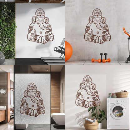Wall Vinyl Sticker Decor Cartoon Ganesha God Elephant Hinduism India Kids Do Not Damage The Wall Surface
